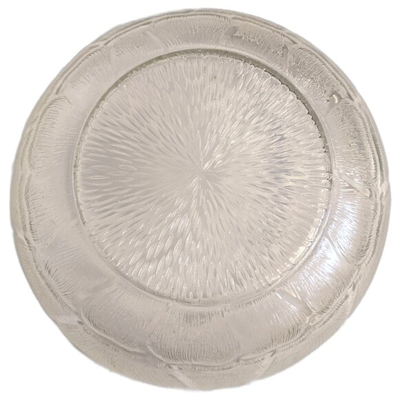 Vintage Pressed Glass Salad Bowl Floral Serving Decor Retro Kitchen 10.5 inch - Picture 5 of 6
